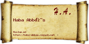 Haba Abbás névjegykártya